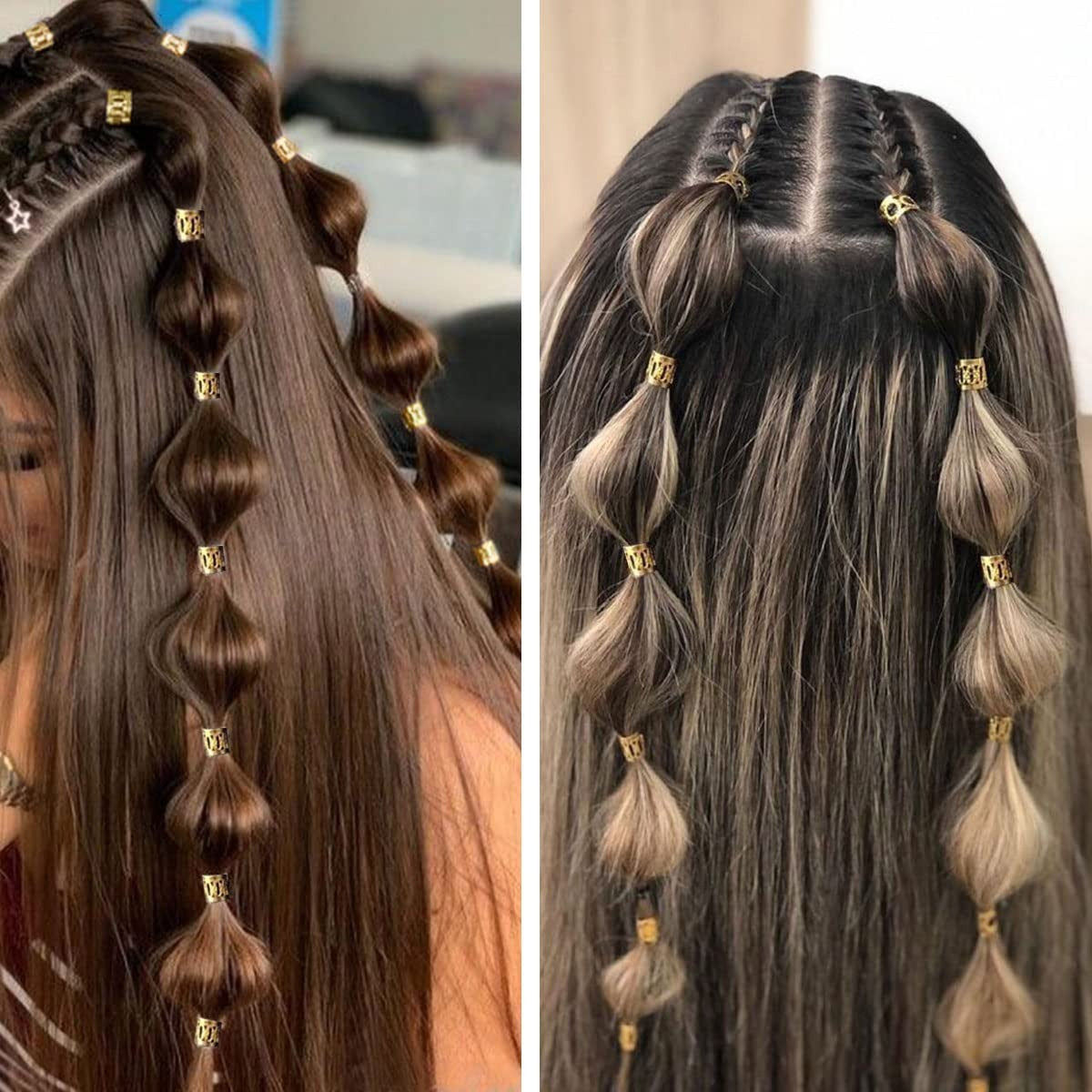 Golden Braid Hair Rings β Stylish Hair Decoration Set β¨π