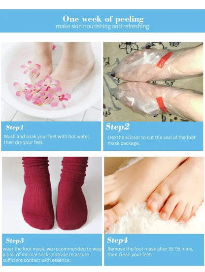 Exfoliating Foot Mask Foot SPA Pedicure Socks Removing Dead Skin Whitening Heels Feet Peeling Anti Cracked Foot Skin Care