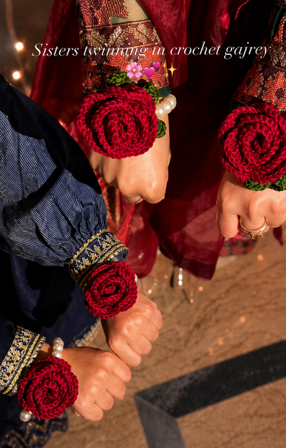 Crochet Rose Gajra Bracelet Elegant