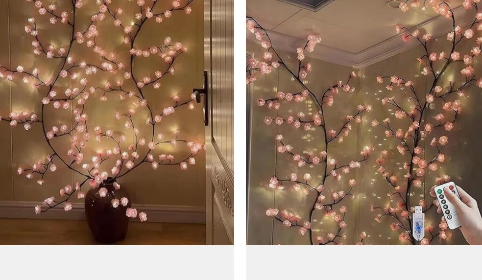 Cherry Blossom Tree Lights, USB Powered Vine With 96 LEDs