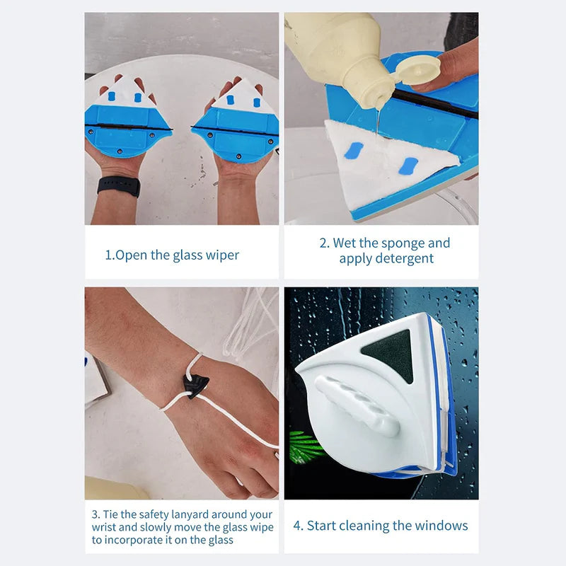 Doublefaced Magnetic Glass Cleaner