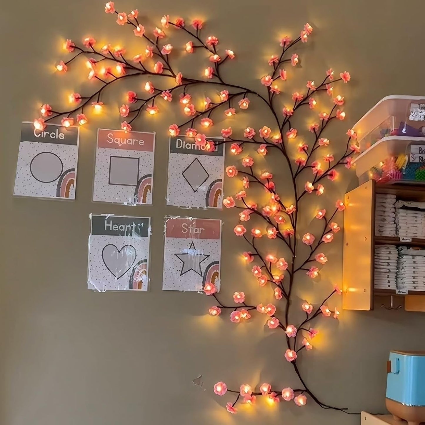 Cherry Blossom Tree Lights, USB Powered Vine With 96 LEDs