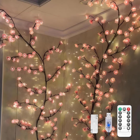 Cherry Blossom Tree Lights, USB Powered Vine With 96 LEDs
